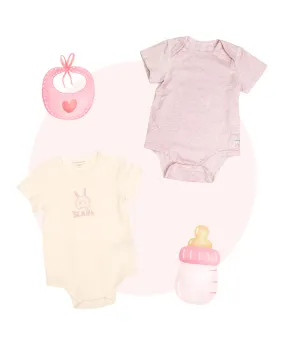 2-Pack Short Sleeve Onesies (Pink)