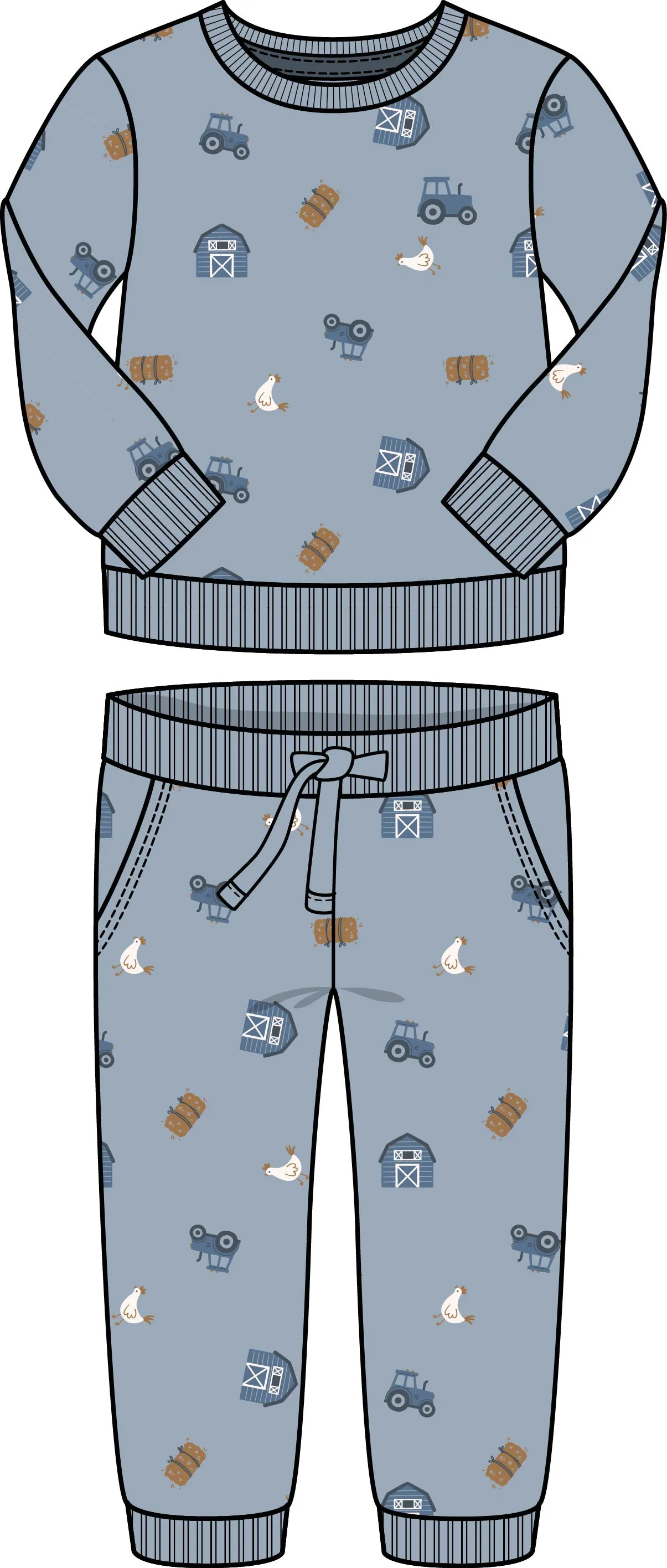 2 Piece Boys Farm Shirt & Pants