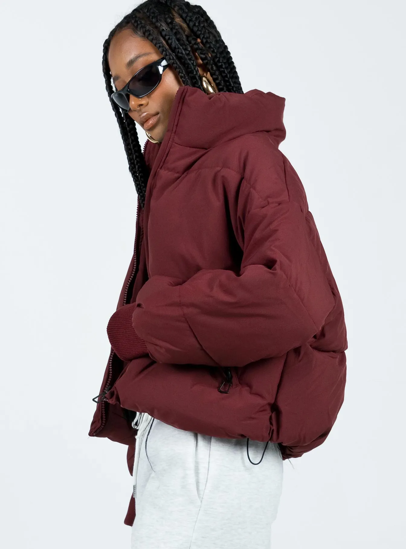 Abe Puffer Jacket Burgundy