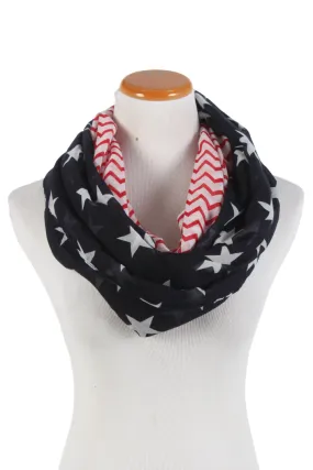 AINF78378 - STARS AND CHEVRON INFINITY SCARF