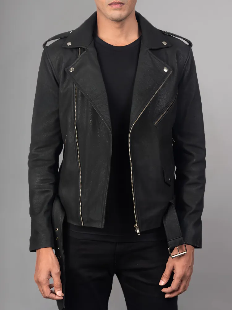 Allaric Alley Mocha Leather Biker Jacket