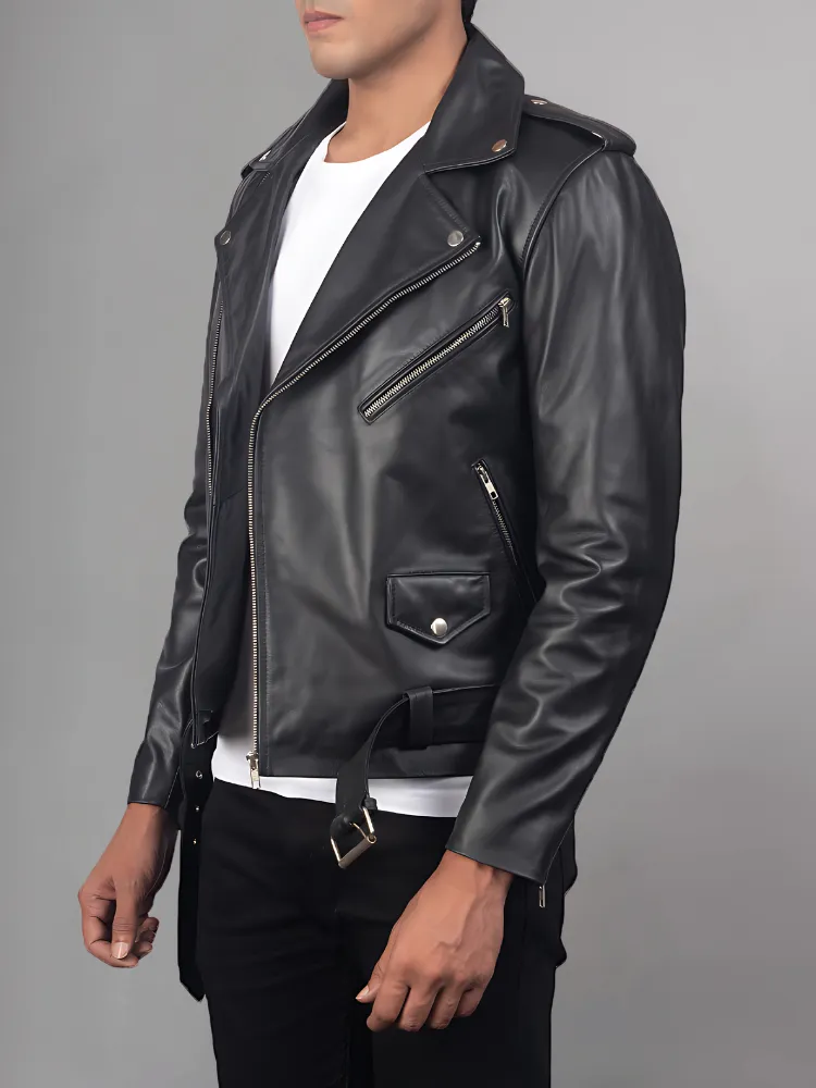 Allaric Alley Mocha Leather Biker Jacket