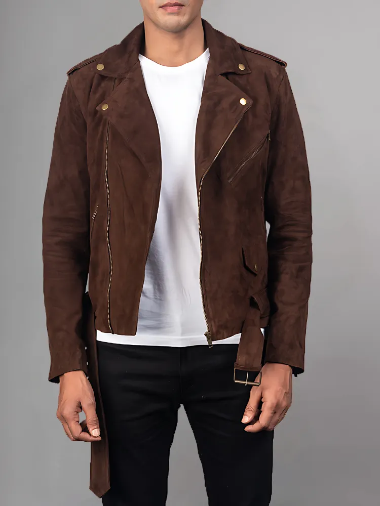 Allaric Alley Mocha Leather Biker Jacket