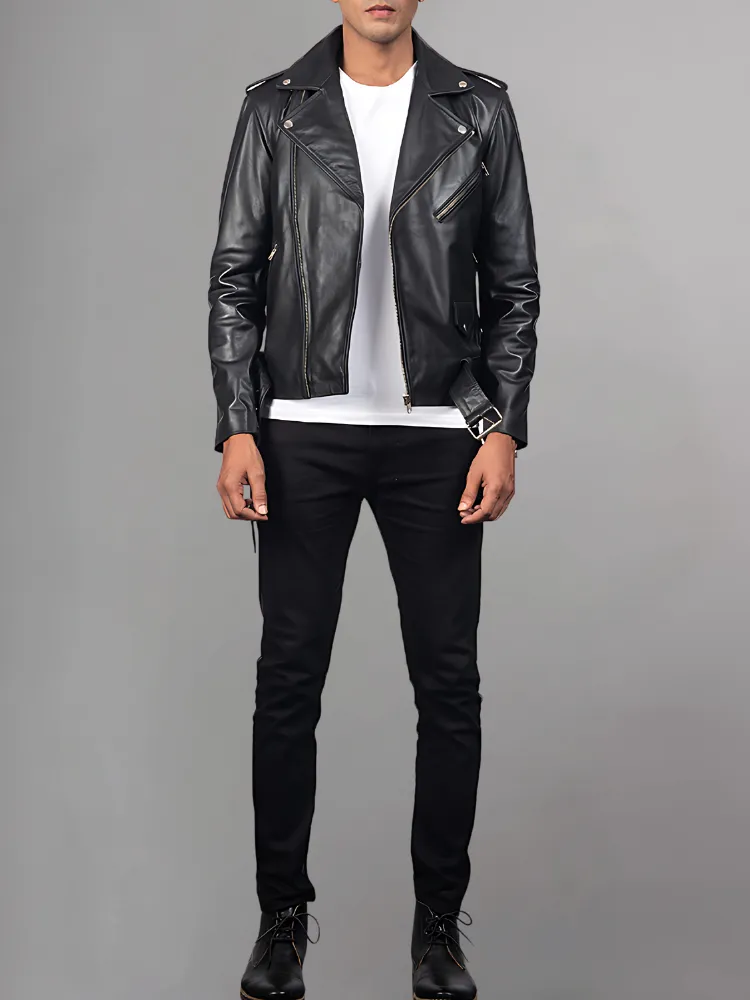 Allaric Alley Mocha Leather Biker Jacket