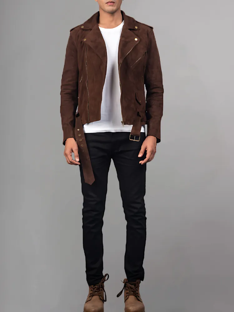 Allaric Alley Mocha Leather Biker Jacket