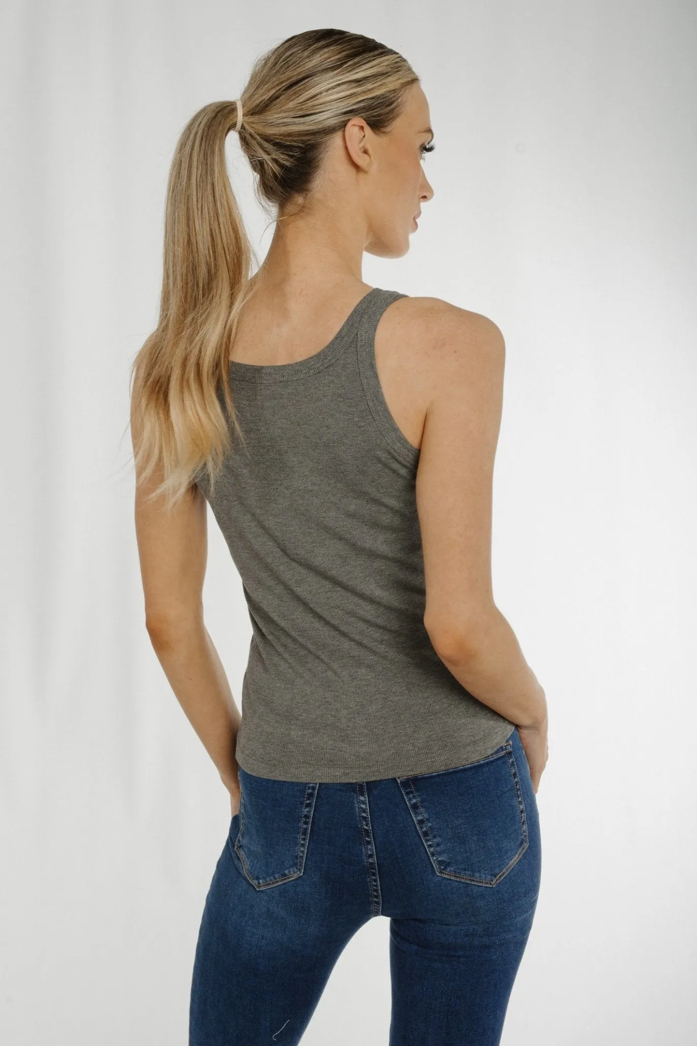 Ally Ribbed Cami In Grey