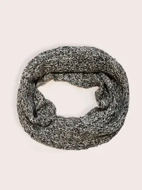 Amayi Alpaca - Flecked Infinity Scarf (Medium) Charcoal & Grey