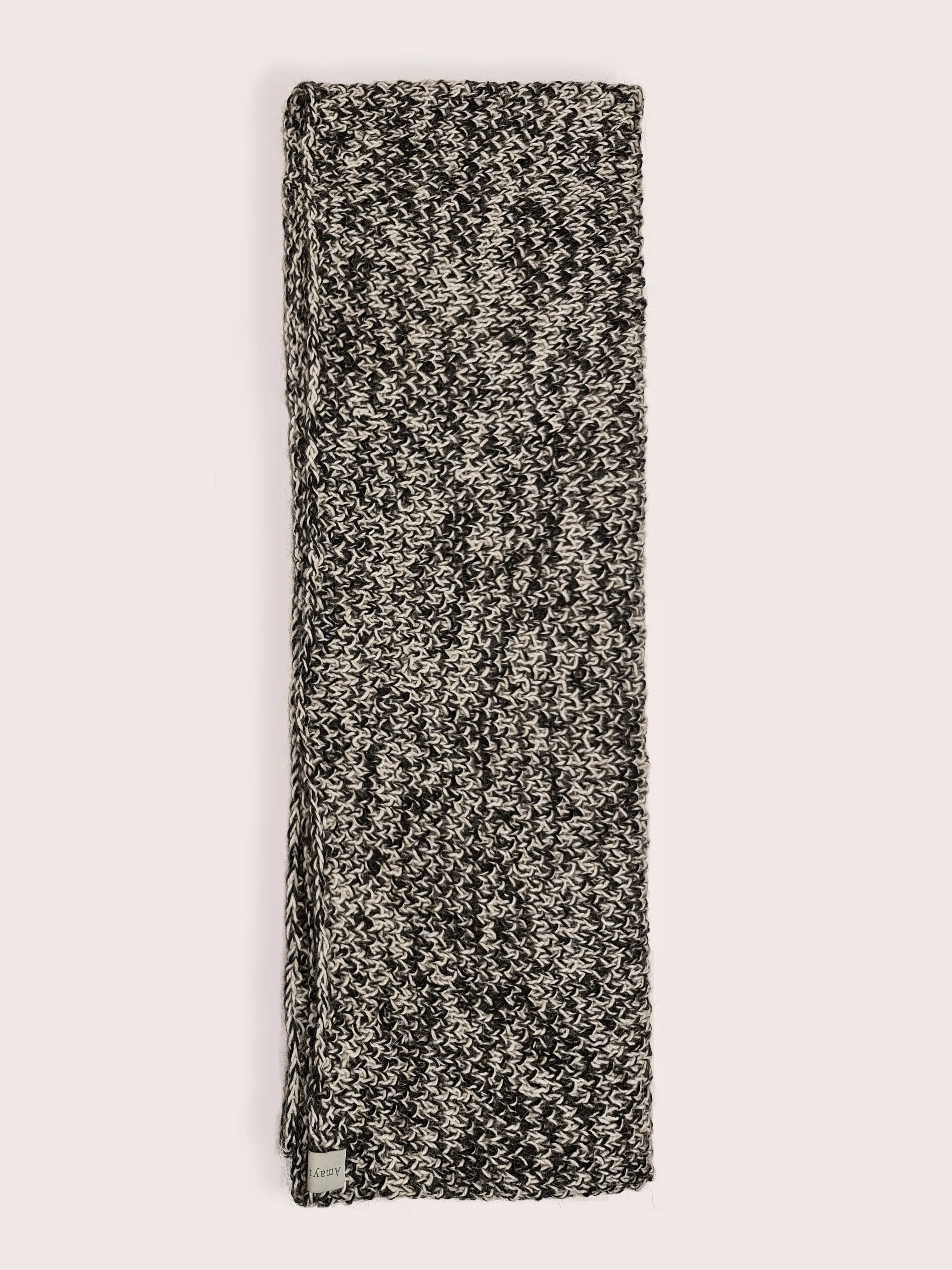 Amayi Alpaca - Flecked Infinity Scarf (Small) Charcoal & Grey