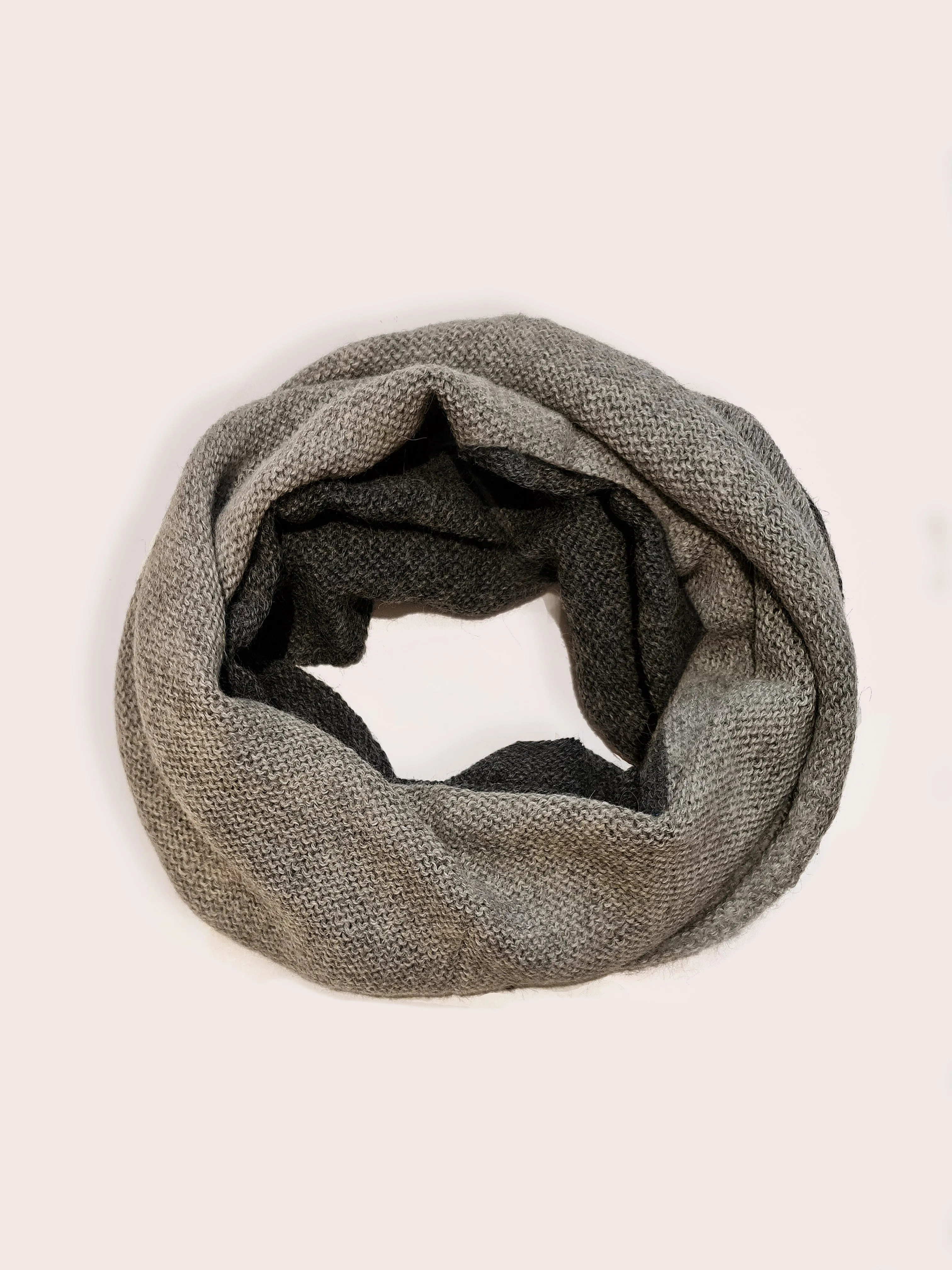 Amayi Alpaca - Infinity Scarf Charcoal & Light Grey