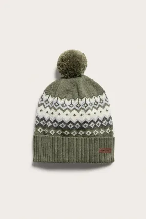 Baby & kids green jacquard-knit pom-pom hat