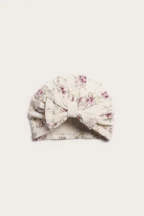 Baby & kids white floral turban bow hat