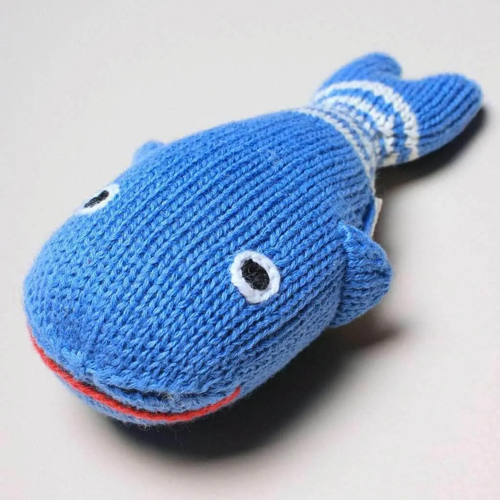 Baby Gift Set - Whale Knit Romper, Lovey, Hat & Toys