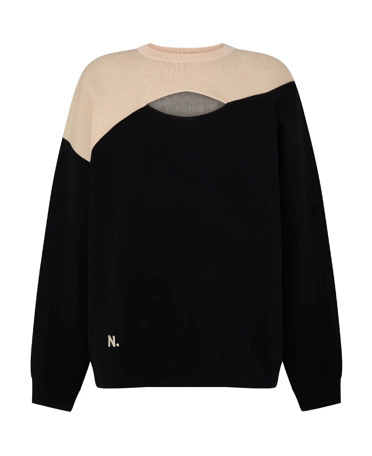 BALANCED CREW NECK - BLACK/SANDSTONE