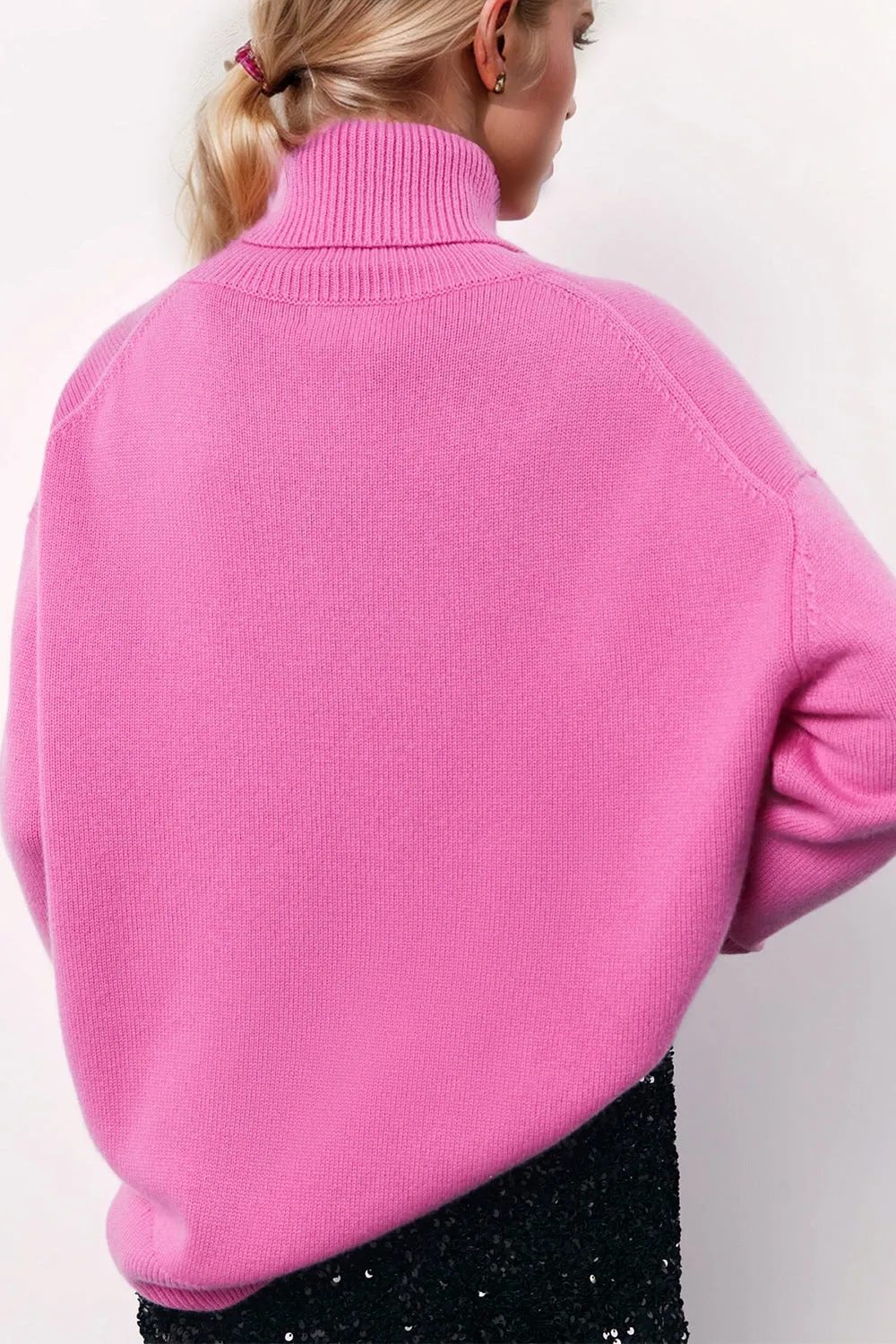 Basic Bae Turtleneck Long Sleeve Dropped Shoulder Sweater in 4 colors