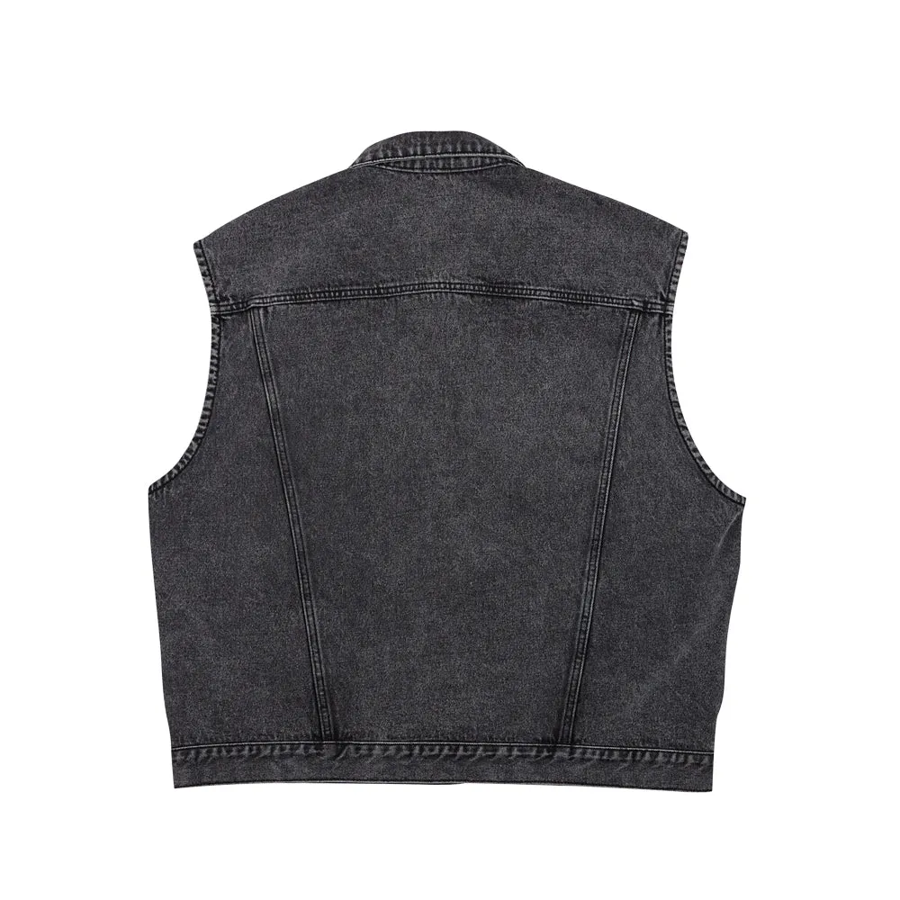 BIG CARGO LOOSEFIT DENIM VEST STONE BLACK