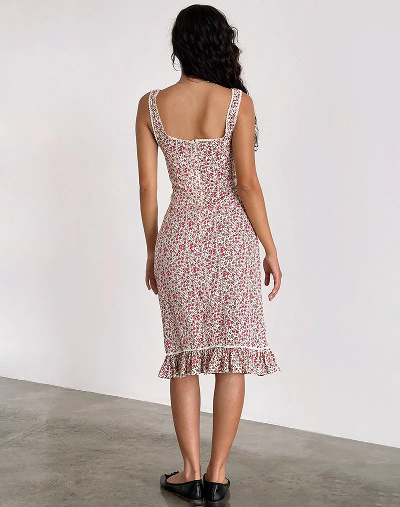 Bila Midi Dress in Pretty Ditsy