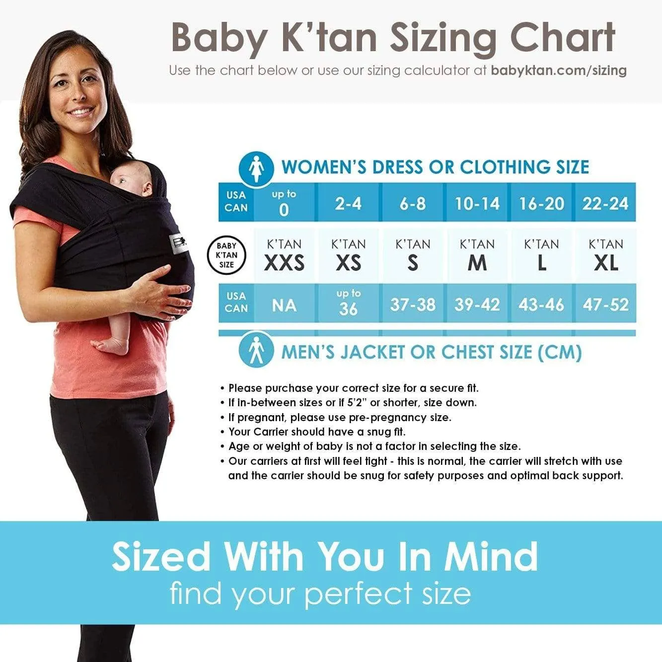 Black Baby K'tan Original Baby Carrier