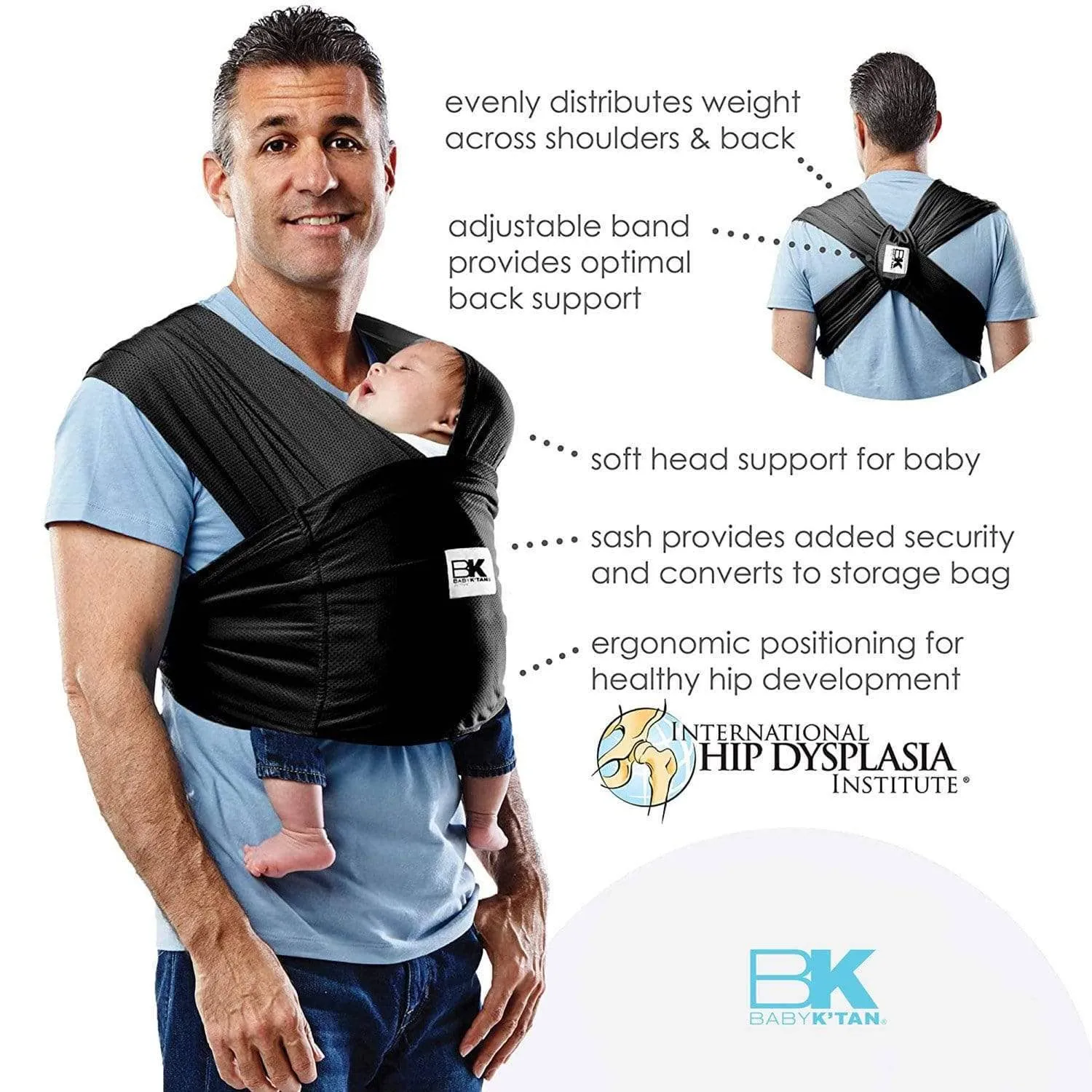 Black Baby K'tan Original Baby Carrier