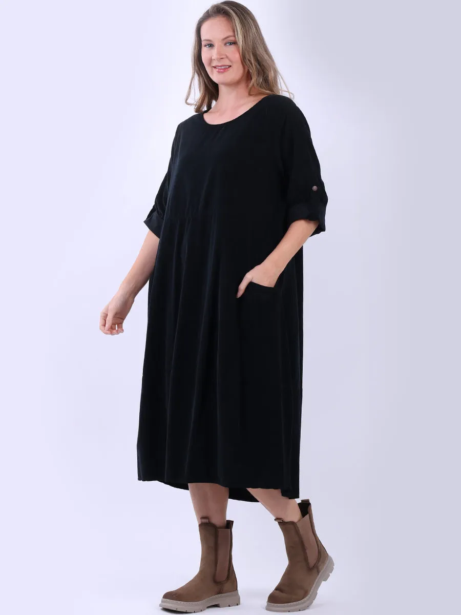 Black Maeve Corduroy Slouch Dress