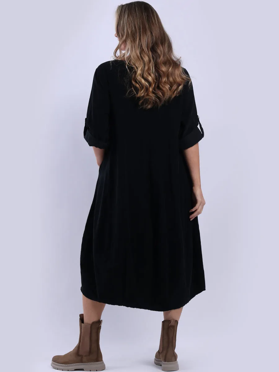 Black Maeve Corduroy Slouch Dress