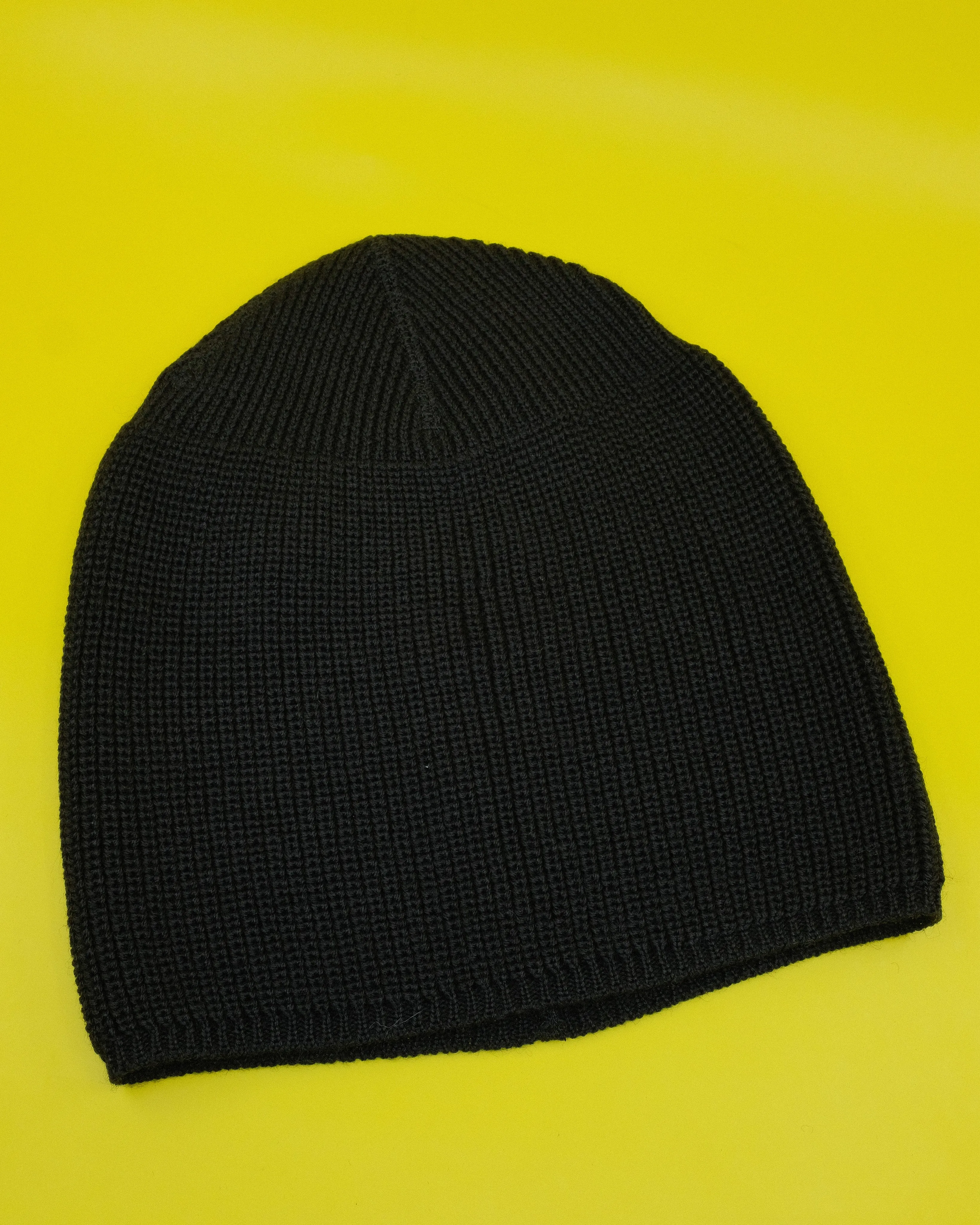 Black Rustic Merino Knit Hat