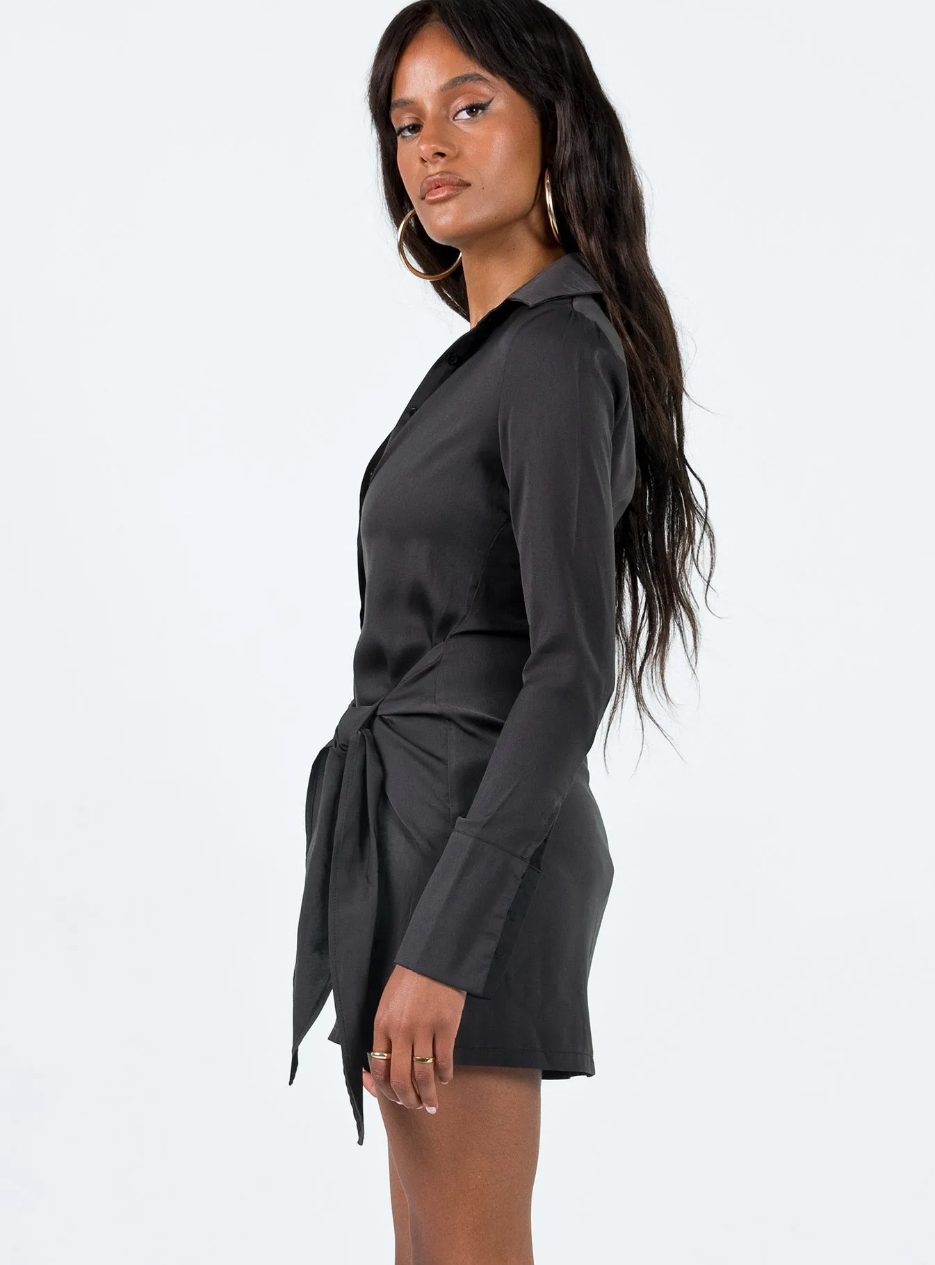 Bodeni Long Sleeve Mini Dress Black