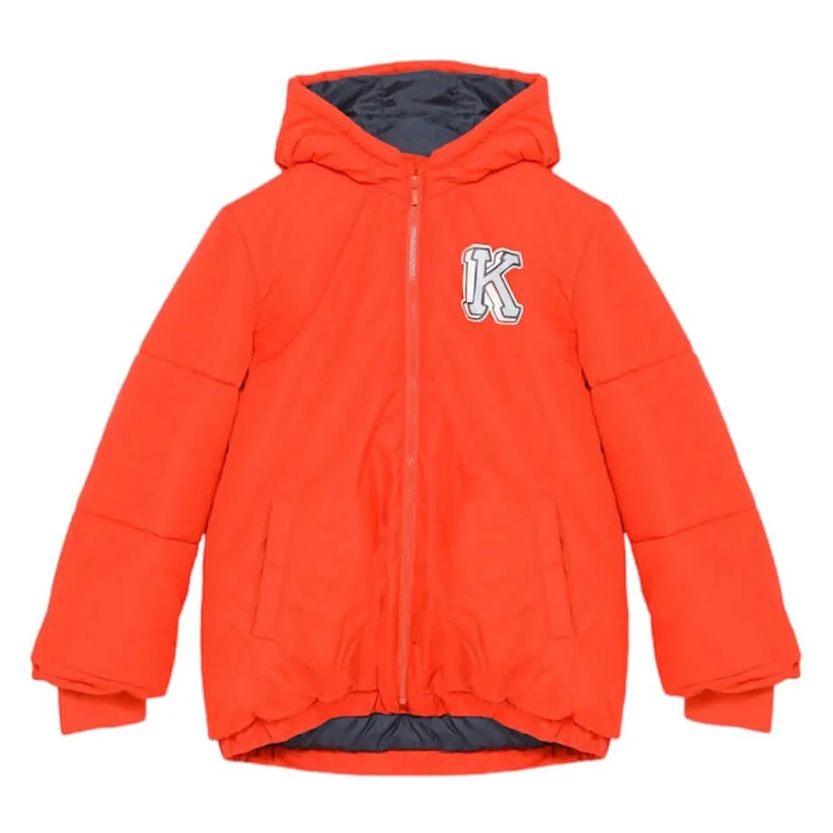 Boys Orange Puffer Coat