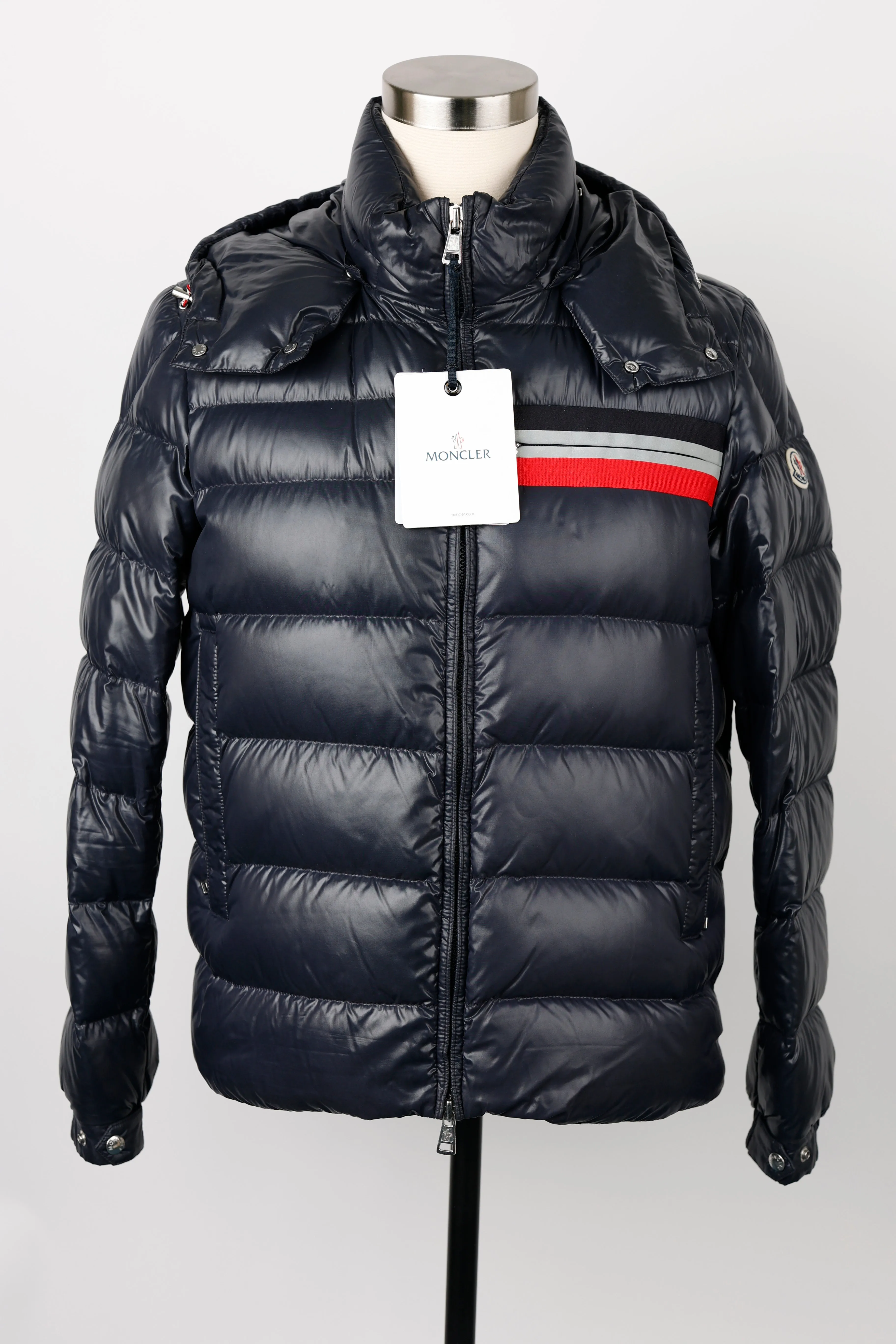 Brand Striped Puffer Jacket