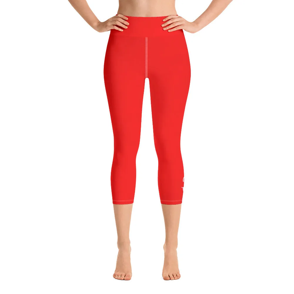 Breath of Fire Orange Yoga Capri Leggings