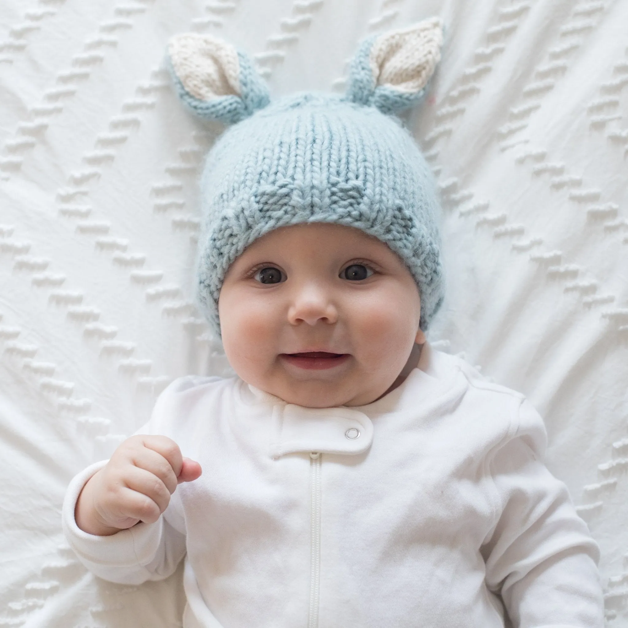 Bunny Ears Blue Beanie Hat