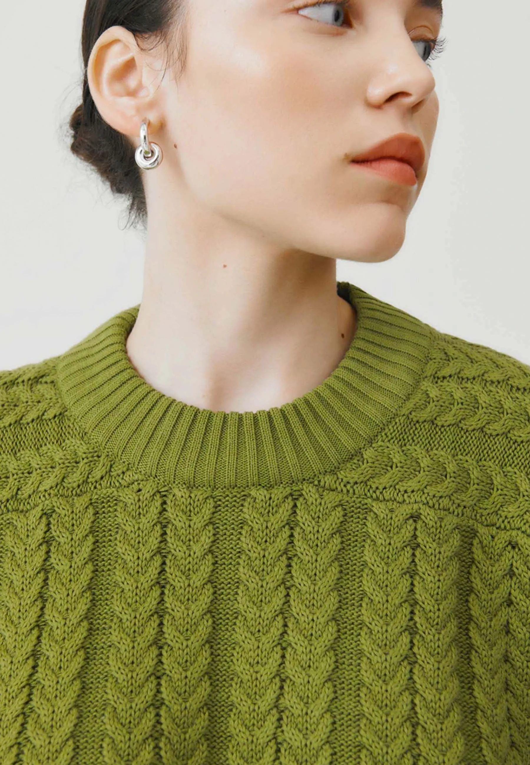 Cable Sweater - leaf