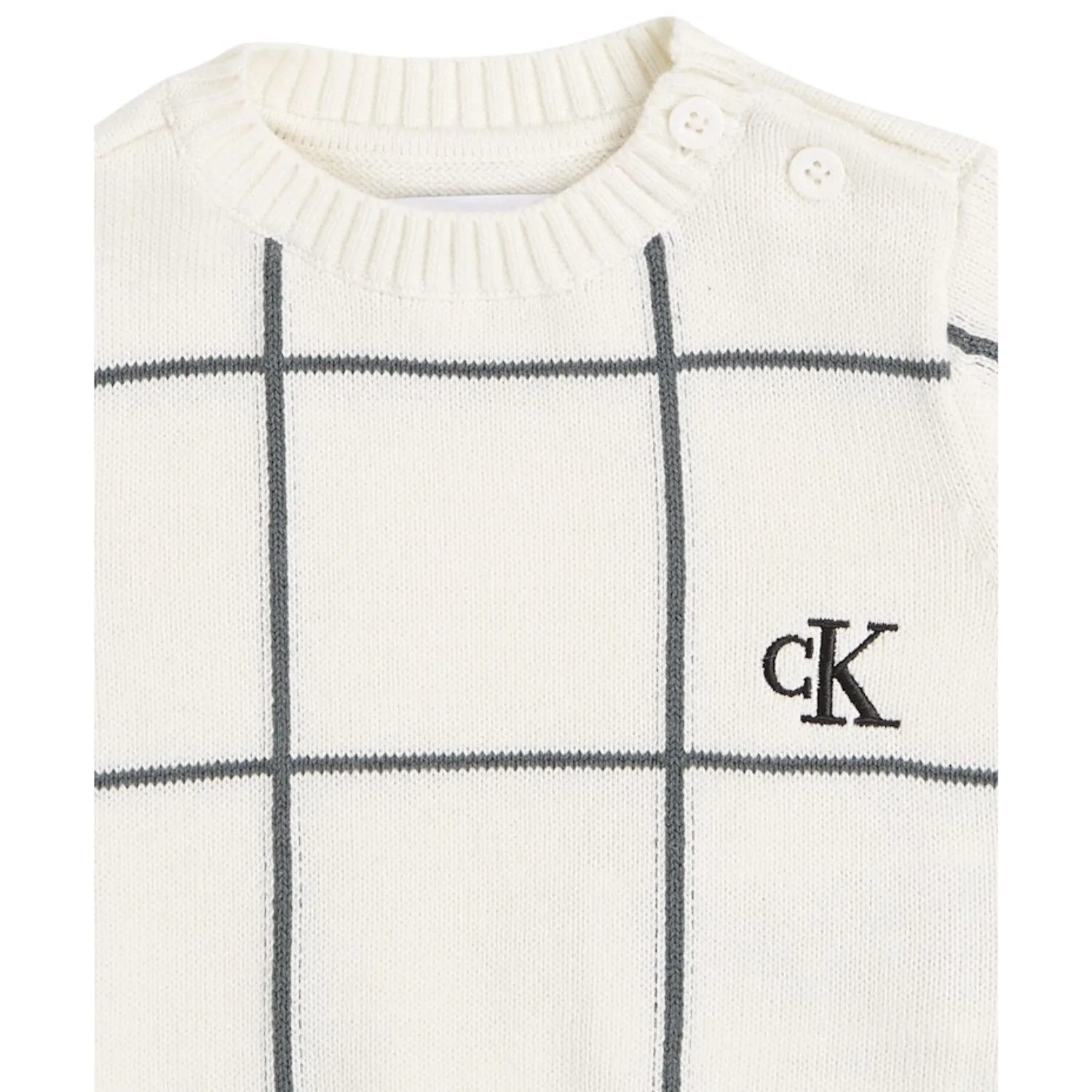 Calvin Klein Ivory Soft Grid Sweater