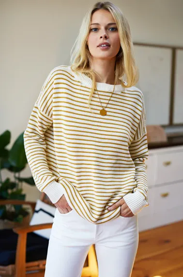 Carolyn Sweater Marigold Stripe