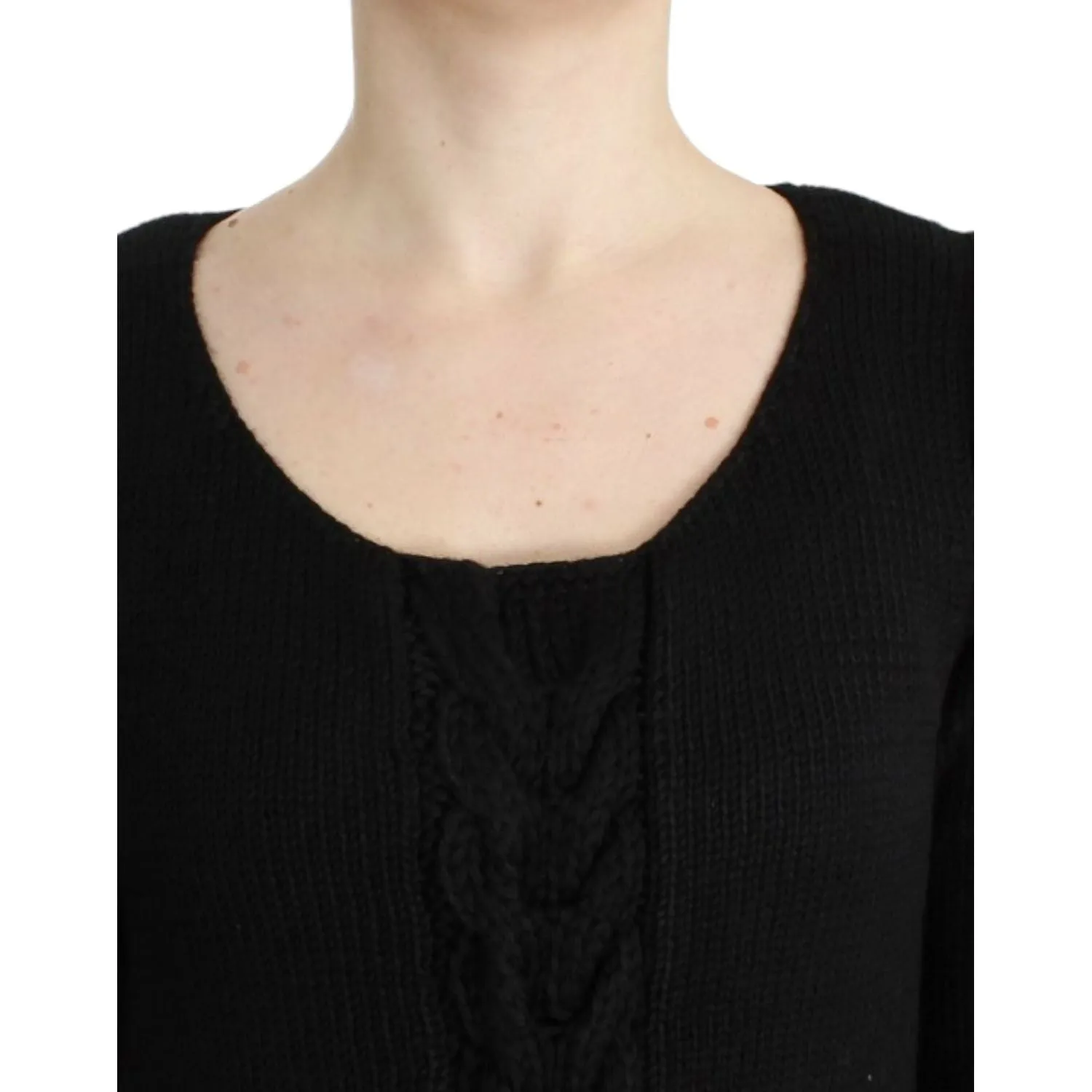 Cavalli Alluring Black Knitted Crew Neck Sweater