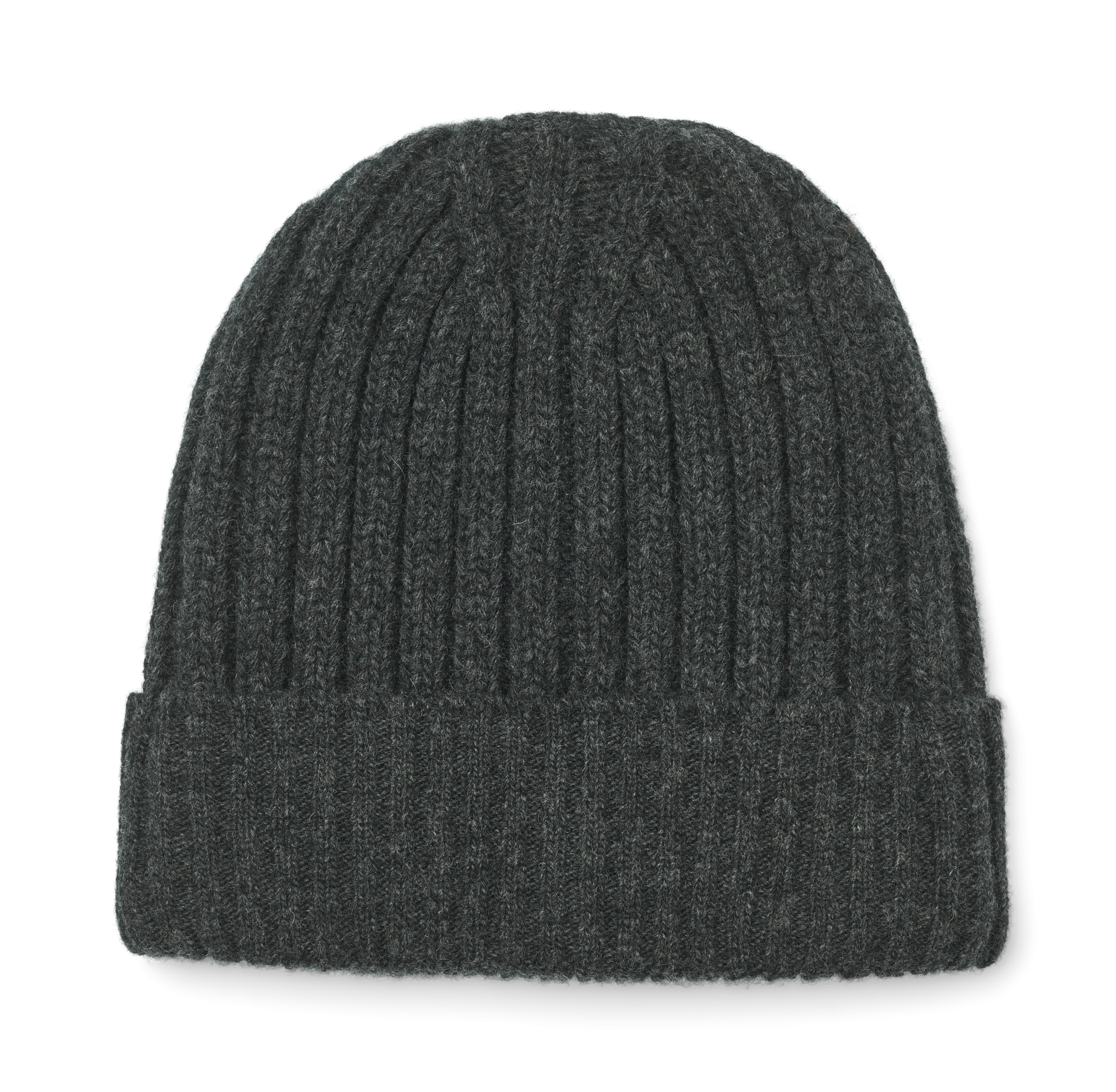 Celina Lambswool Beanie - Dark Grey