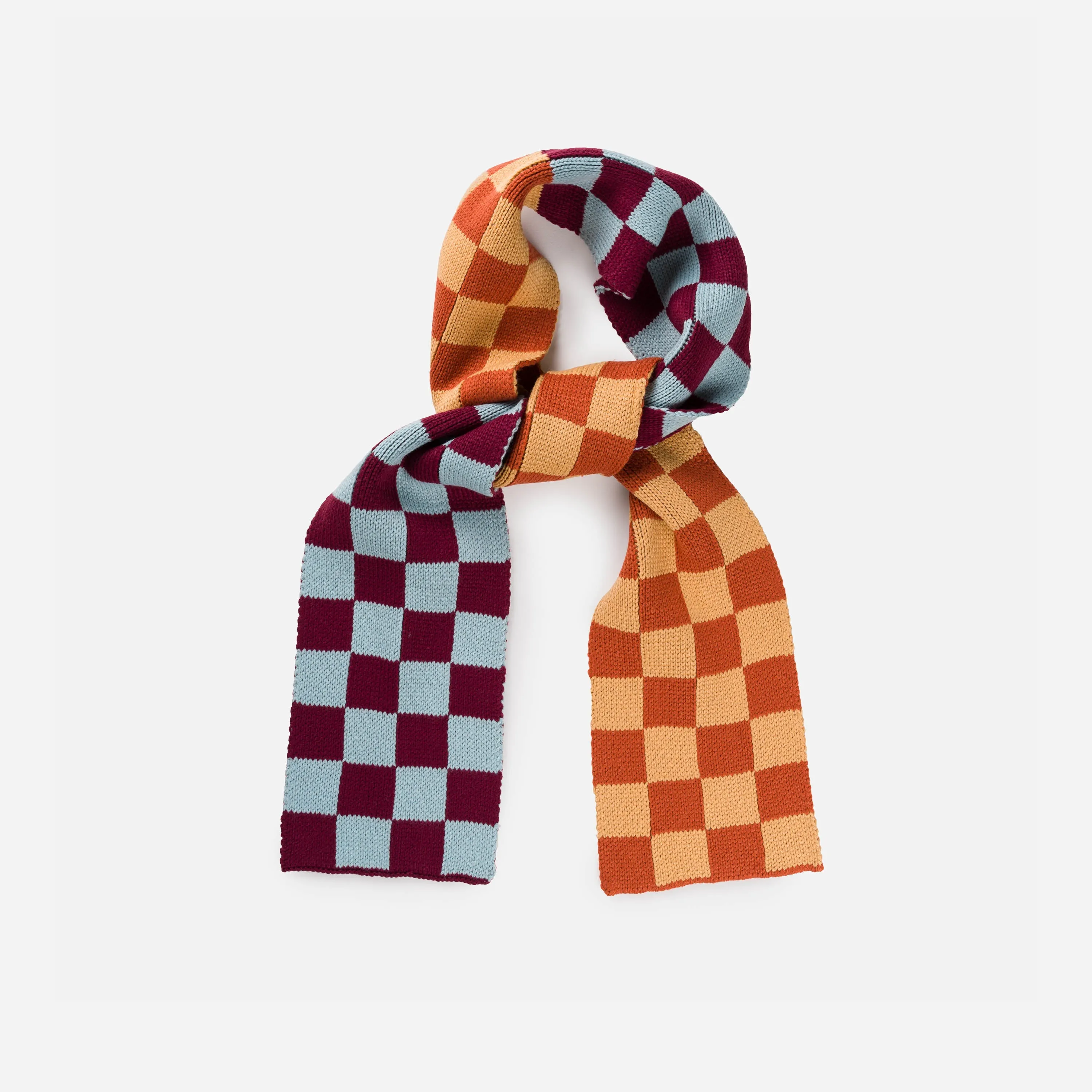 Checkerboard Knit Mini Scarf