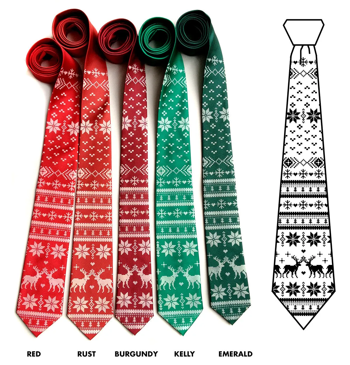 Christmas Sweater silk necktie. Ugly Holiday Sweater tie