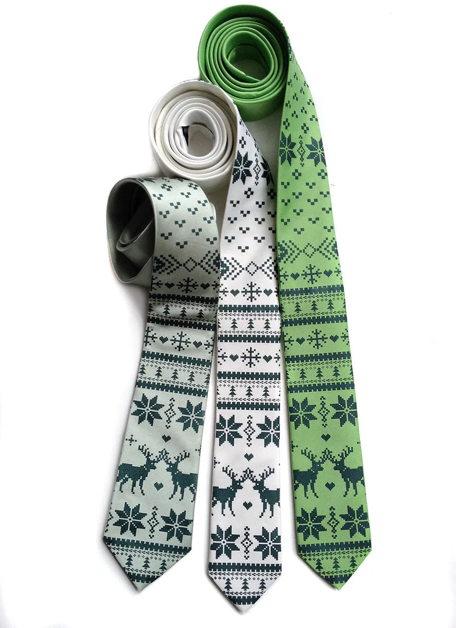 Christmas Sweater silk necktie. Ugly Holiday Sweater tie