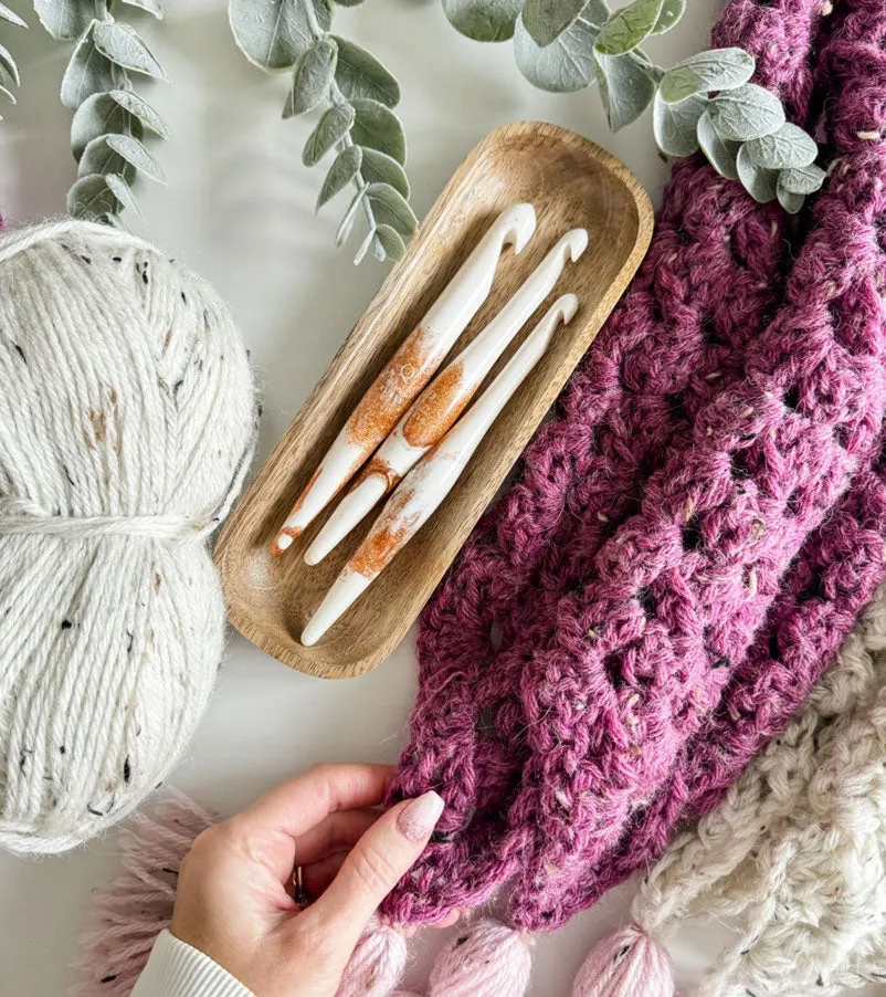 Colour Block Granny Crochet Scarf