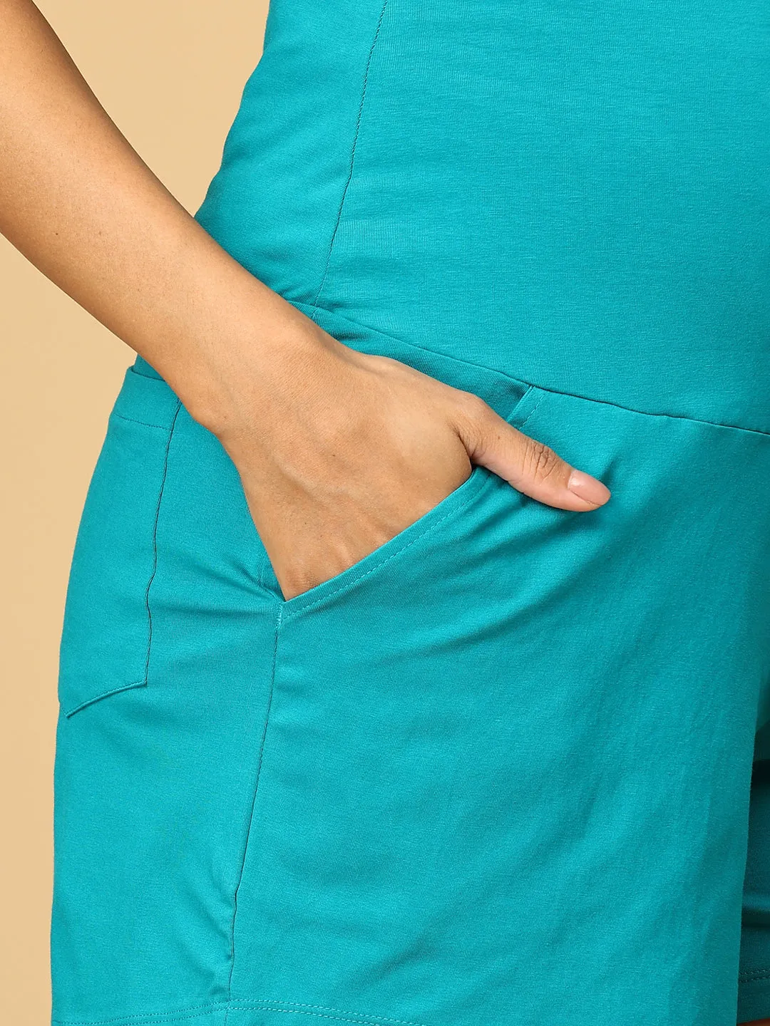 Comfy Maternity Shorts- Teal