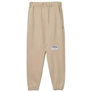 Comme Des Fuckdown Chic Beige Cotton Sweatpants with Frayed Details