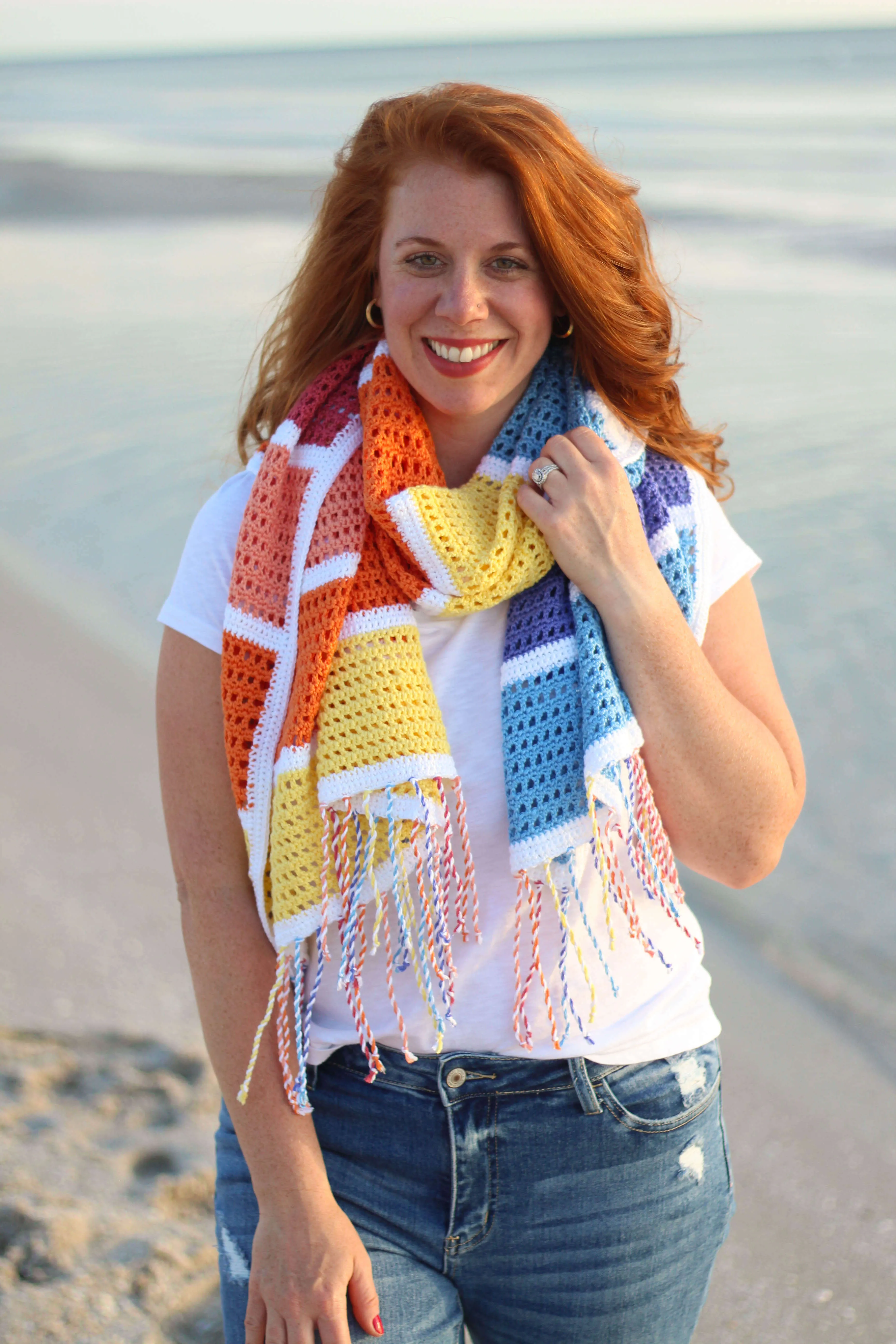 Crochet Kit - Summer Sunset Blanket Scarf