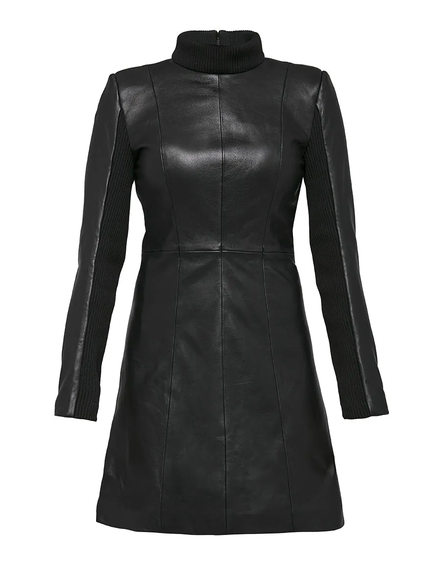 CURVE THE LBD UPCYCLED LEATHER DRESS