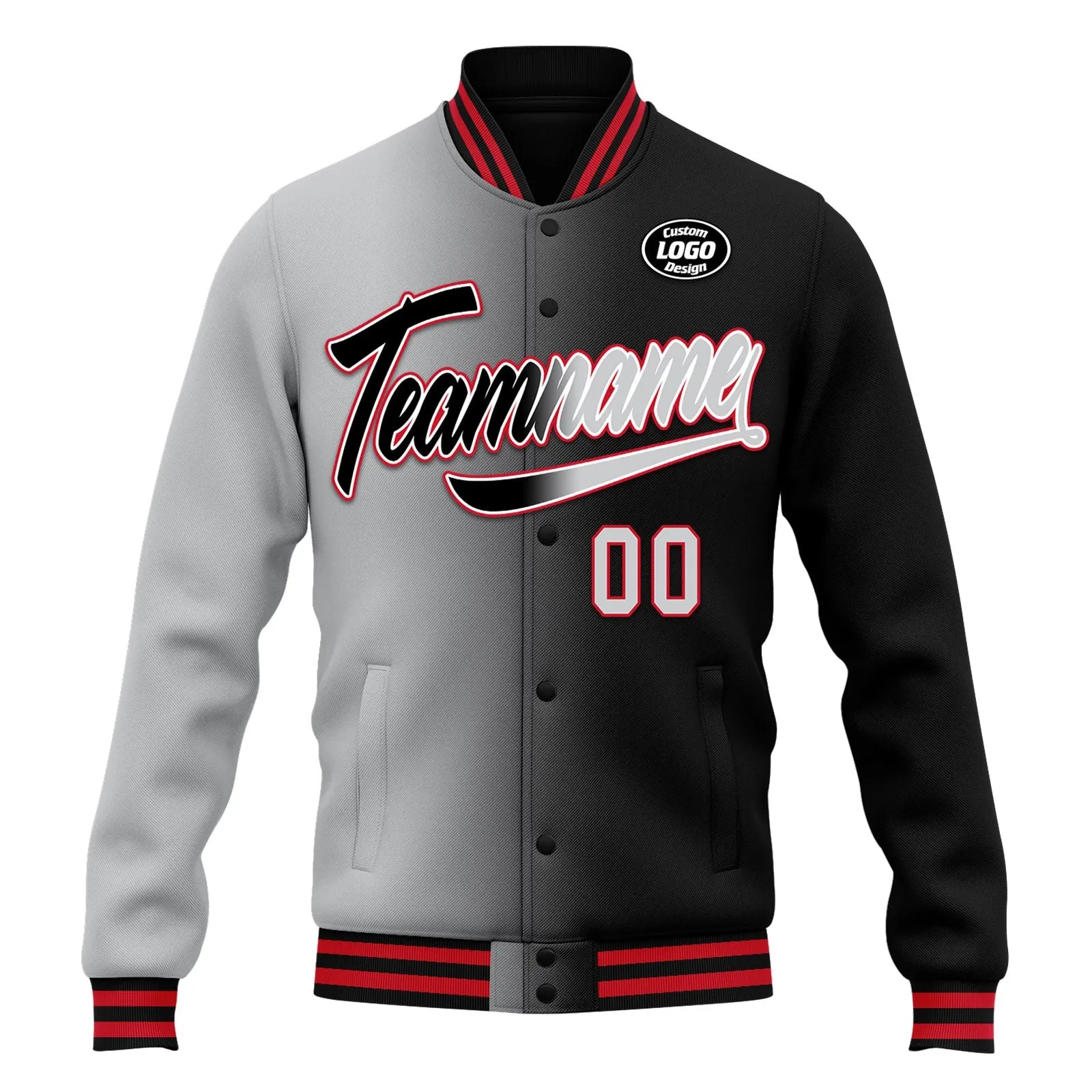 Custom Gradient Fashion Jacket Bomber Full-Snap Varsity Letterman Personalized Jacket FZ005-D028016-1