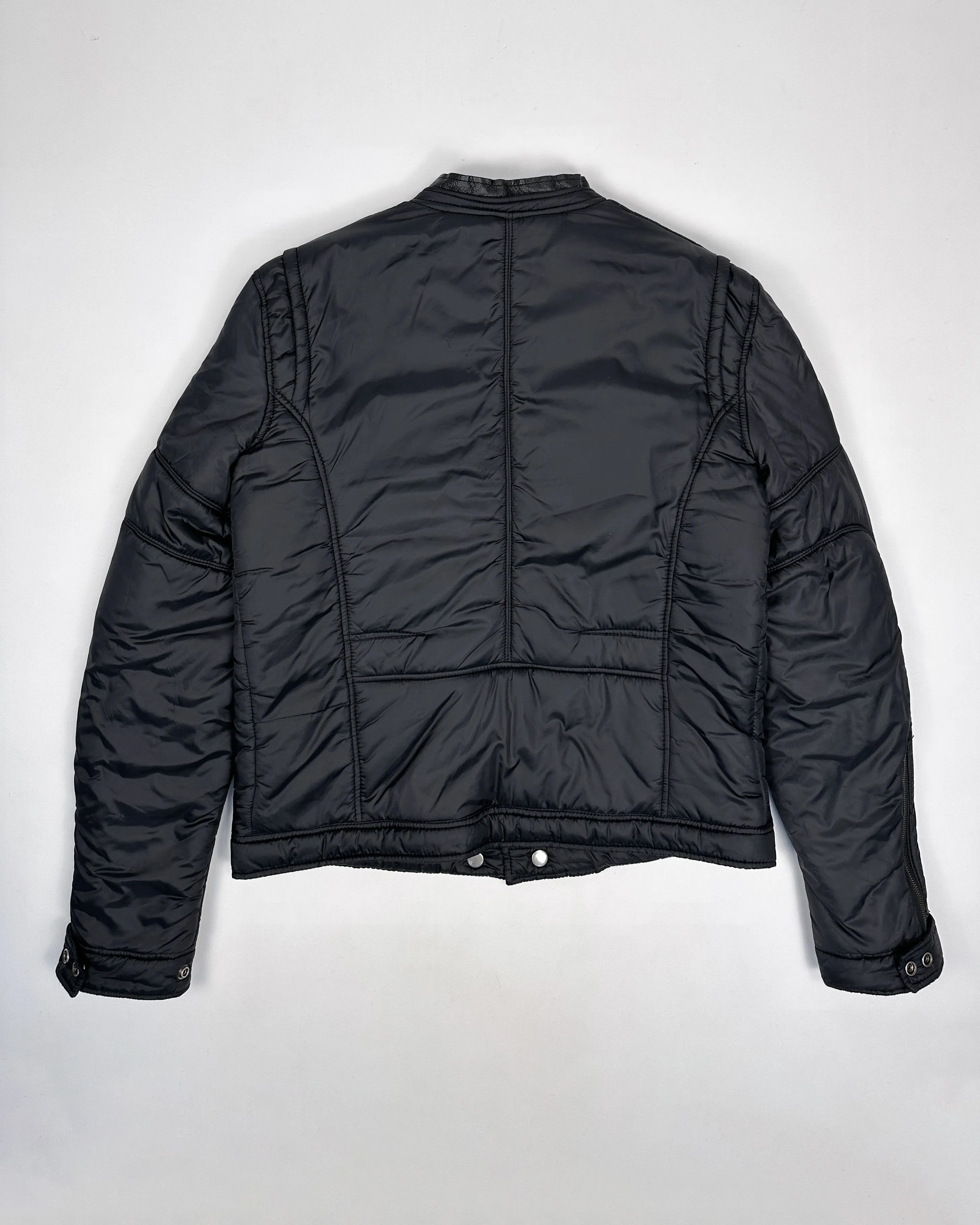 Diesel Leather Details Black Puffer Jacket 2000's