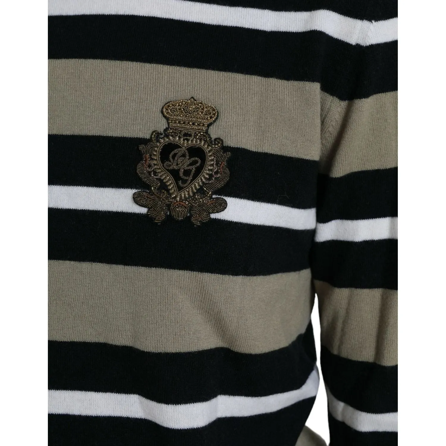 Dolce & Gabbana Elegant Striped Turtleneck Wool Sweater