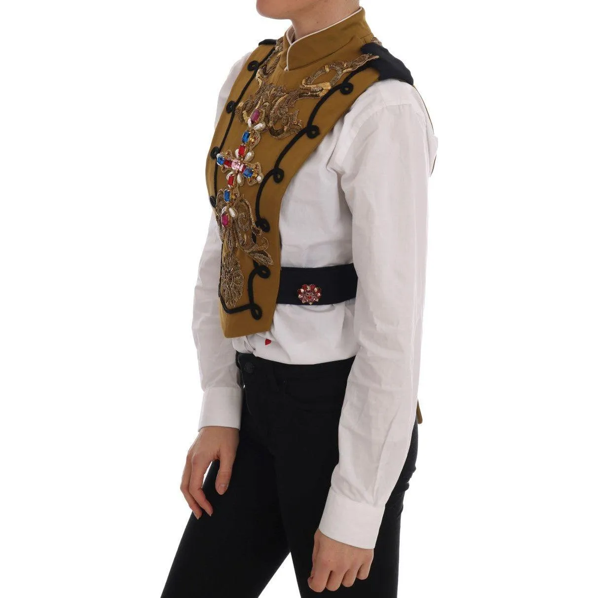 Dolce & Gabbana Runway Embellished Crystal Cross Vest