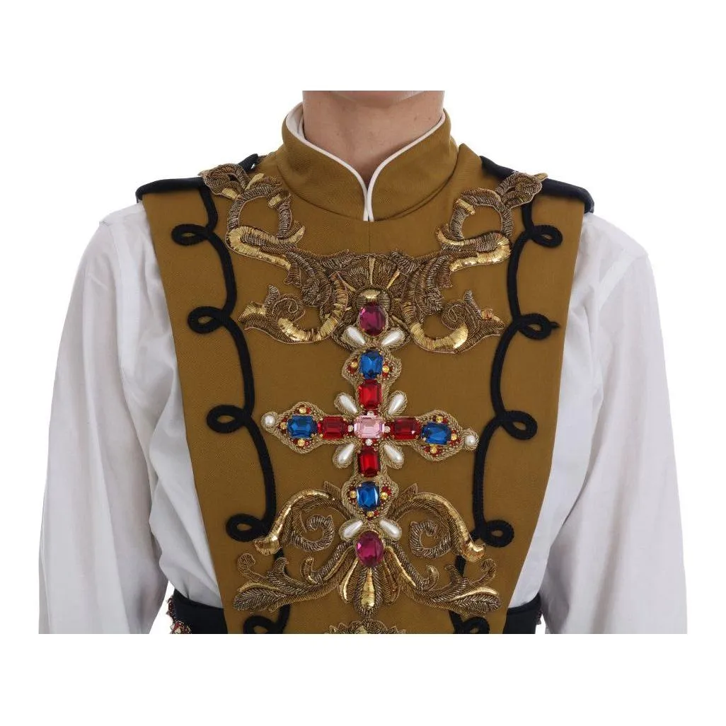 Dolce & Gabbana Runway Embellished Crystal Cross Vest