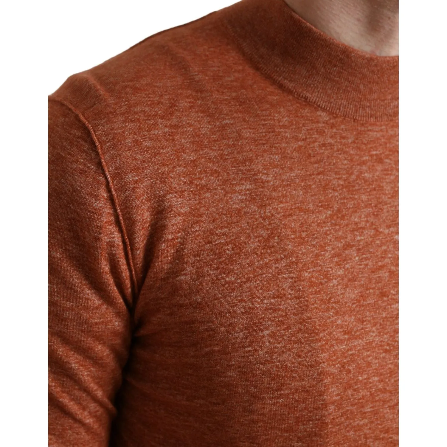 Dolce & Gabbana Silk-Cashmere Orange Crew Neck Sweater