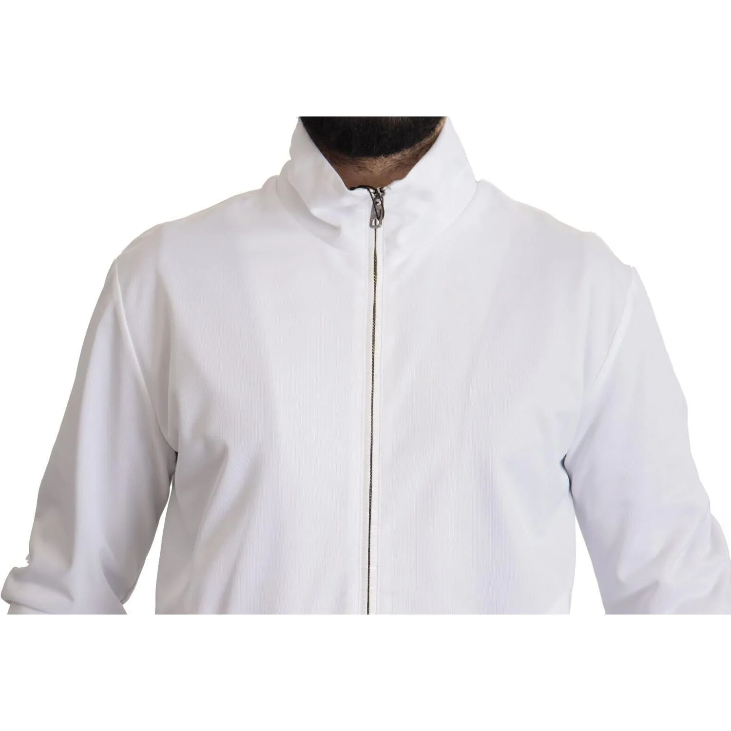 Dolce & Gabbana Sleek White Zip Sweater for Men